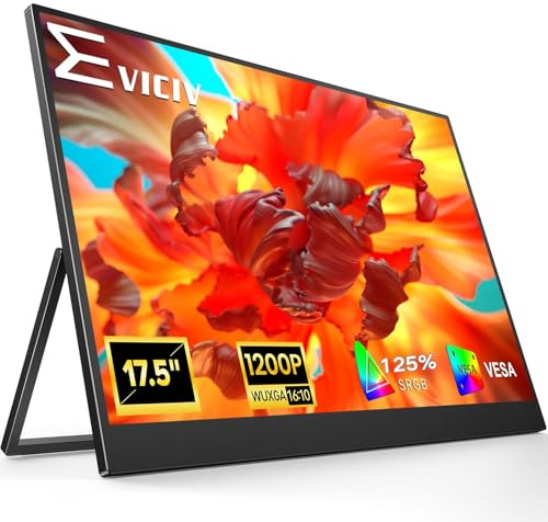 EVICIV 17.5 Portable Monitor, 1920x1200 for Laptop/PC/Phone/Game Console