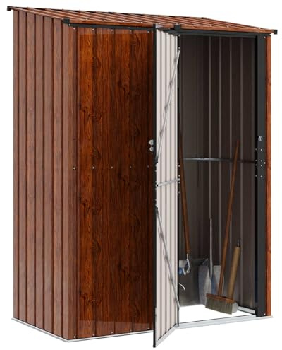 vidaXL Casette da giardino Marrone 153,5 x 86 x 200 cm Metallo