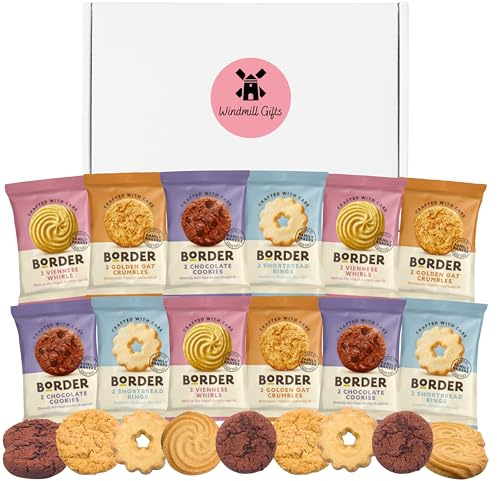 Mixed Biscuits Gift Set Bundle With x12 Individually Wrapped Biscuit Twin Packs (24 Biscuits) – Biscuit Hamper Gift Box – Assorted Variety for Birthday, Thank You or Tea Lovers