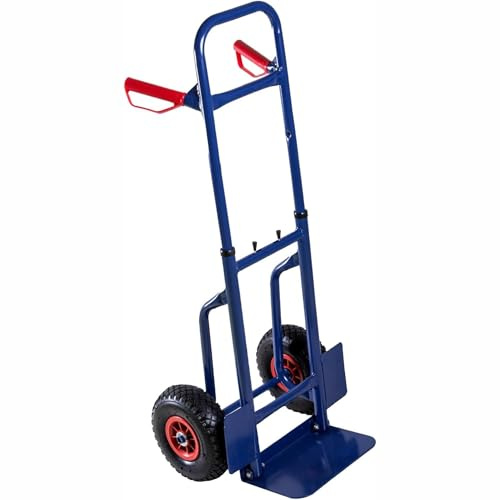 Sack Truck Hand Trolley Heavy Duty 150KG Capacity Convertible 2-in-1 Folding Platform Trolley with Wheels for Lifting, Delivery, Warehouse and Home Use (Blue)