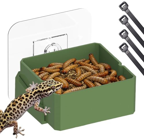 Zasdvn foderskål för krongecko | livsmedelssäker vattenskål är väl lämpad för väggmontering, Gecko mat- och dryckskål | Lämplig för små raser leopardgecko, bartagamn,