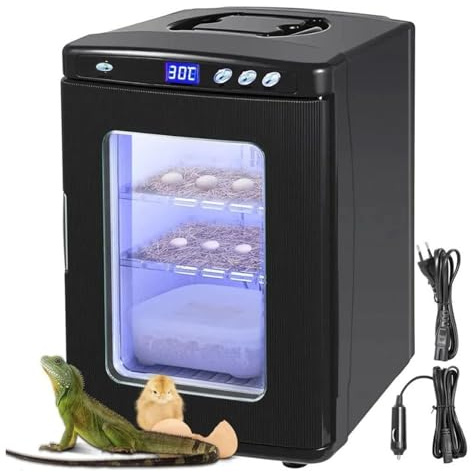 Reptilinkubator, 25 l termostat värme- och kylbox med LED-skärm, 5°C-60°C temperaturkontroll för kameleonter, ödlor och sköldpaddor