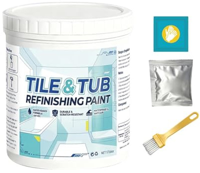 Skkpolo Pittura per vasca da bagno, 500 g, rivestimento semitrasparente per piastrelle da bagno, per lavabo, piano di lavoro, bagno, cucina, lavanderia, appartamento, dormitorio universitario, hotel