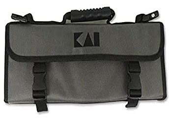 KAI Shun Premium kleine Messertasche für 4 große und 3 kleine Messer, Abmessungen Geöffnet 46 x 47 cm, Geschlossen 46 x 16 x 7 cm - Kochmessertasche Küchenmessertasche