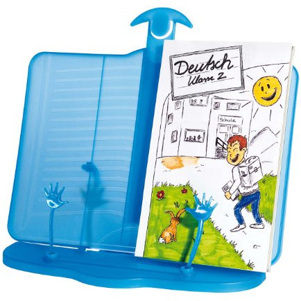 Wedo 211503 Leseständer Benni Kunststoff (8 fach verstellbar, mit ausziehbarer Stütze) blau