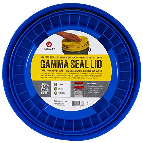 Gamma Seal Deckel - Verwandeln Sie Ihren Standard-Utility-Eimer in einen luftdichten Aufbewahrungsbehälter - passend für einen 3,5 bis 7 Gallonen Eimer - Blau