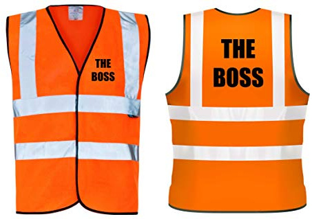Hi Viz orange Vis Westen The Boss Sicherheit Hohe Sichtbarkeit Workwear Neuheit Baustelle Large