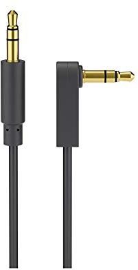 Goobay 67783 Câble de Connexion Audio AUX, 3.5 mm Stéréo, 3 Pôles, Slim, CU, Coudé, 1 m Longueur de Câble, 1,5 m