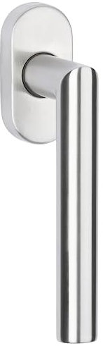 Gedotec Maniglia per finestre Design in acciaio inox L | inclinazione e rotazione senza cilindro di bloccaggio | Acciaio inossidabile spazzolato | con materiale di fissaggio - 1 pezzo