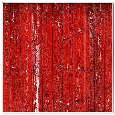 banjado® Magnettafel 50 x 50 cm/Magnetwand aus Metall/Magnetpinnwand als Memoboard/Pinnwand Magnettafel Küche, Büro, Kinderzimmer inkl. 4 Magnete & Montageset - Motiv Rote Holzlatten