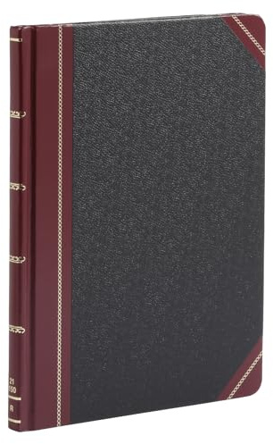 Boorum & Pease 21150R Columnar Accounting Book, Record Rule, Black Cover, 150 Pages, 8 1/8 x 10 3/8