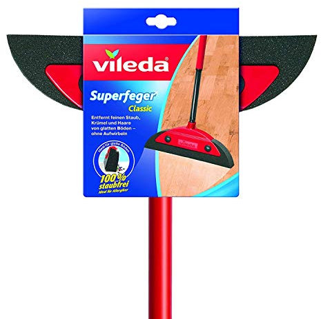 Vileda Scopa Super Classic Set di ricambio incluso kehr Adattatore e gratis panno in microfibra per TV & LCD 1 di ER setf, nero, 1 - confezione