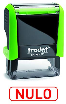 Trodat 4911 Printy Sigillstämpel med spansk text NULO, automatisk inmatning, textbrickans storlek 37 x 14 mm, röd