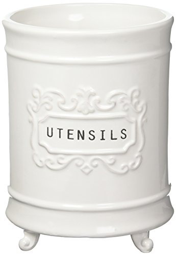 Mud Pie 4581006 Circa Utensilienhalter aus Keramik, Utensilien