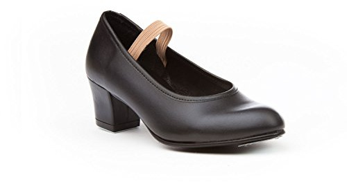 Zapatos Sevillana Profesional Piel Negro Punta Tacón Metálicos, Mod.303, Calzado Made In Spain. (39)