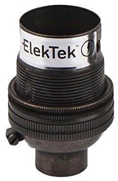 ElekTek Portalámparas con casquillo de bayoneta B22 10 mm de entrada con anillo de sombra bronce