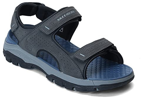 Skechers Open Toe Water Sandal, Tresmen-Garo-Sandalias de Agua con Puntera Abierta para Hombre, Charcoal Synthetic, 46 EU