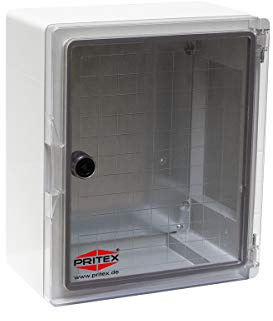 PRITEX Kunststoff Schaltschrank mit Sichttür IP65, Gehäuse 250x300x130mm