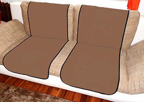 Holzdrehteile Sofaläufer Sesselläufer Überwurf Sesselschoner Schoner Läufer 47 x 170 Lederoptik braun