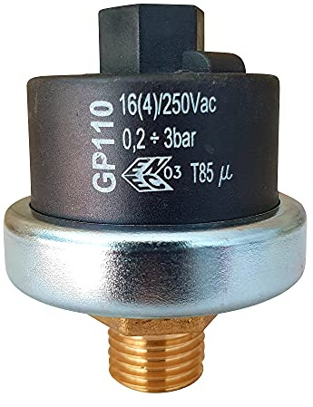 Mater GP110 Druckschalter 1/4 Zoll | 0,2-3,0 bar einstellbar | Voreinstellung 1,3 bar