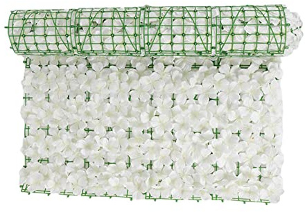 QYEW Siepe artificiale con fiori artificiali, siepe di edera artificiale, per balcone privato, decorazione per giardino esterno, protezione solare, diffusore acustico