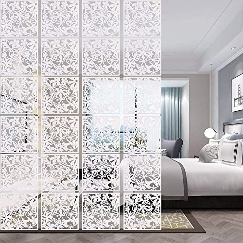 KEIBIKEIDI Hanging Room Divider Screens Made of Environmentally PVC,Simple and Modern White Hanging Panel Screen for Decoration Home, Livingroom,Bedroom, Kitchen, Dining Room,Hotel and Bar(16PCS)