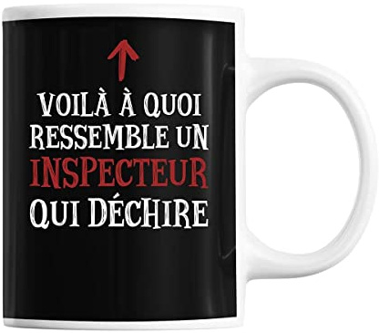 Planetee Mug Inspecteur Qui déchire | Tasse café métier pour collègue de travail ami ou famille | Imprimé en France