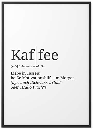 Papierschmiede® Definition: Kaffee, 40x50 cm, XXL Poster für Wohnzimmer, Schlafzimmer, Küche, Esszimmer, Wandbild Geschenk Wanddeko - ohne Rahmen