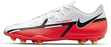 NIKE Scarpe da calcio da uomo Phantom GT2 Club FG/MG DA5640 (bianco/volt/cremisi brillante 167) UK8.5 (EU43), Bianco Volt Cremisi brillante, 43 EU