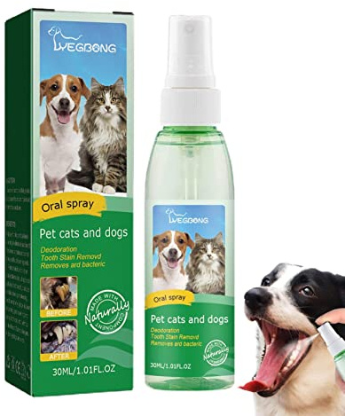 backlight Spray respiratorio per cani, Dog Dental Formula Spray respiratorio, 30 ml, spray per la pulizia dei denti per cani elimina l'alitosi, illumina i denti e migliora la salute orale generale