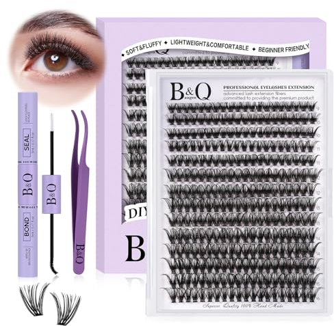 Lash Extension Set B&Q 280 PCS Wimpern Extensions Set 9-16MIX 40D Wimpernverlängerung Set Wimpern Set Lash Kleber Entferner und Applikatoren für Wimpernverlängerungs-Anfänger (Set-40D,9-16MIX)