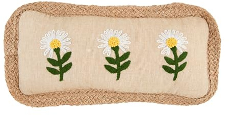 Mud Pie Three Floral Embroidered Pillow; 6 x 12