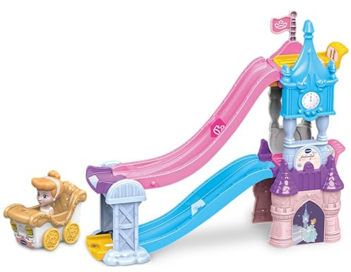 VTech Toot-Toot Drivers Enchanted Castle Slide, Official Disney Princess Playset with Included Cinderella Vehicle, Lights, Phrases, Songs, Interactive Toddler Toy 12 Months, 2, 3, 4+, English Version