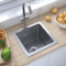 AUVYI Lavabo da incasso fatto a mano, in acciaio inox, argento, 30 x 30 x 20 cm