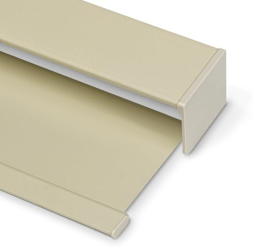 UNISHADES 100 % verdunkelnde, schnurlose Rollos, mit Volant in einheitlichem Ton, für Zuhause, Schlafzimmer, Büro, Fenster, Jalousien, geeignet für Fenster 76 x 183 cm (B x H)