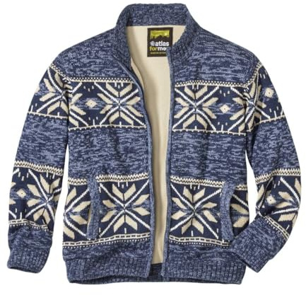 ATLAS FOR MEN - Winter-Strickjacke mit Fleecefutter - M