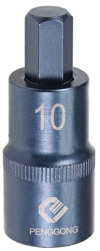 Juttzzei Hex Bit Socket, 1/2 Drive x H10 (10mm) Hex Bit Bit Socket | 10mm Allen Key Square Socket, Premium S2 Steel H10 Hex Bit with 2 Length for Torque Wrench, Ratchet Wrench