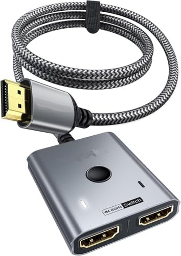 Generic Aluminium HDMI Switch 4K 60Hz 2K 144Hz Bidirectional, 2-in-1-out, Compatible with TV, Monitor, Projector, Gaming Console, TV Stick, PC, Laptop