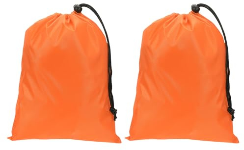 PATIKIL 2er Pack Polyester Wäschesack 12x9 Heavy Duty Orange | Reisebeutel mit Kordelzug, Reißfestige Schmutzige Kleidung Aufbewahrung, Für Reisen Camping Studentenwohnheim