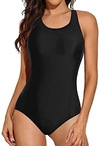 TYUIOP Badeanzug mit Cups Damen Sport bademode einteiliger bauchweg Strandmode Swimsuits Women Schwimmanzug badekleider lang