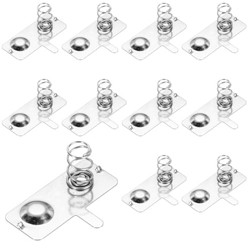 QUARKZMAN 10Pcs Plaques de Contact en Métal à Ressort pour Batterie 28mm x 12mm Plaque de Conversion Bipolaire Négative Positive en Nickel pour Support de Batterie et Jouets Électroniques