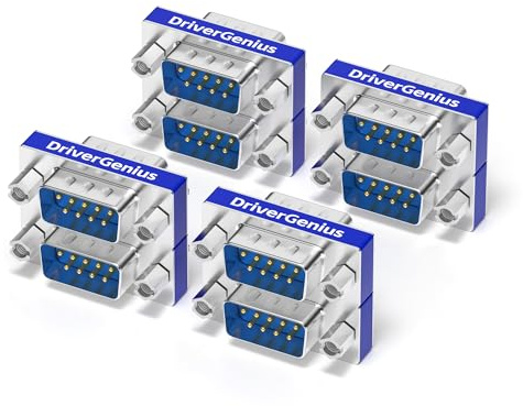 DriverGenius 9-Pin Cambiador de Género Serial DB9 - Adaptador RS232 Macho/Macho para Transferencia de Datos (8 Piezas/Paquete, RS232M2M-8A)