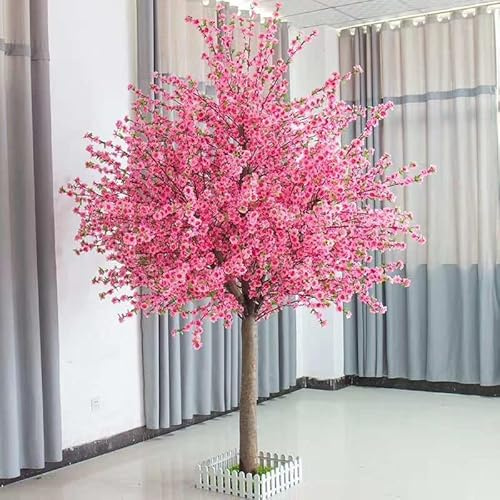 2,5 x 2 m Plante Artificielle Cerisier Grandes Plantes en Pot Simulation Fleur de pêcher intérieur extérieur Maison Bureau fête Mariage Jardin décoration 2,5 x 2,5 m/8,2 x 8,2 Pieds