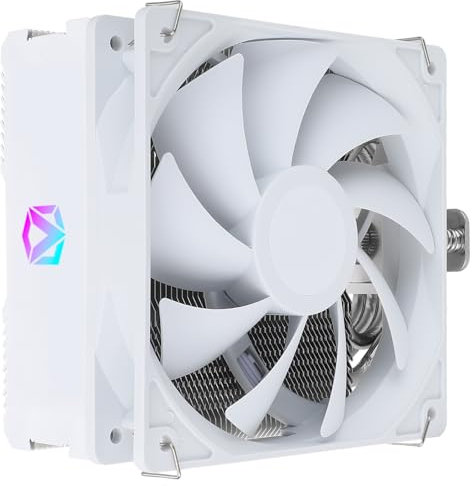 Vibox CPU Tower Cooler, 160W TDP, Compatible with Intel 115x/1366/17xx & AMD AM4 Sockets (White)