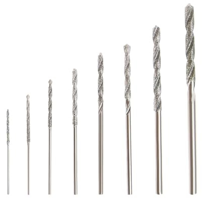 ANBOO 8 Stück Diamantbohrer Set (0.8-3.0mm) | Diamantspitze Spiralbohrer & Steinbohrer für Glas, Stein, Metall, Keramik, Muscheln, Jade | Universell kompatibel mit Dremel & Bohrmaschinen