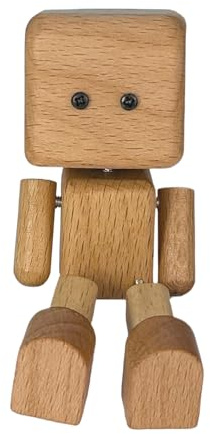 Holzfigur Männchen - Schüttelnde Holzfigur | 6x3.7cm Lustige Desktop-Skulptur | Wackelnde Holzfiguren Mit Füßen | Kreative Schreibtisch-Ornamente | Wackelkopf-Auto-Armaturenbrett-Dekorationen