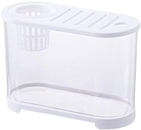 CSYQPDMBDL Kugelaquarium, Goldfischglas, Fischschale Desktop-Aquarium mit atmungsaktivem Multifunktionsdeckel Kleine Fischzuchttanks(32cm*14.4cm*16cm)
