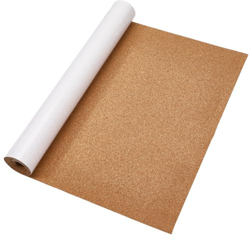 GORGECRAFT Rouleau de Liège Autocollant 1.2mX40cm Bois Naturel Isolant Murale de Salle de Classe Tableau D'Affichage pour Bricolage Artisanat sous Verres Fournitures Scolaires de Bureau et de Maison