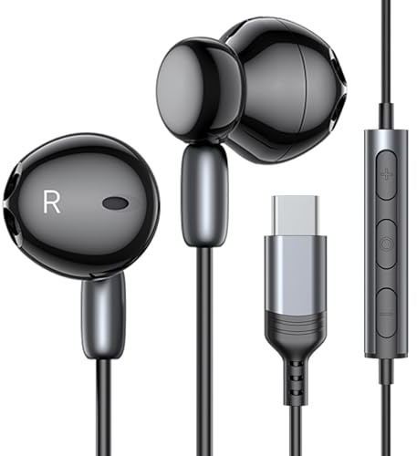 Écouteurs USB C pour iPhone 17/16/15 Pro Max Plus, avec câble USB C, pour Samsung Galaxy S25, S24, Ultra, S23, A56A16, écouteurs intra-auriculaires, avec microphone de type C, pour Apple iPad Pro
