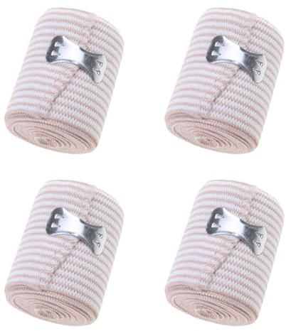 Laikoutd Nastro per Bende Protettive Elastiche Trattamenti Distorsioni Sportive Medicazioni Ferite All'aperto Emergenze Fasce Muscolari Soccorso Fasciatura A Compressione con Clip